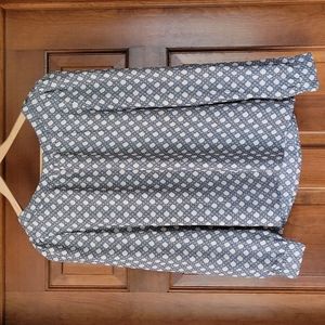 LOFT Tie Back Blouse in Neutral Pattern